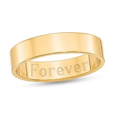 Ladies' 5.0mm Flat Engravable Wedding Band (1 Line)