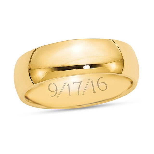 Ladies' 7.0mm Comfort-Fit Engravable Wedding Band (1 Line)