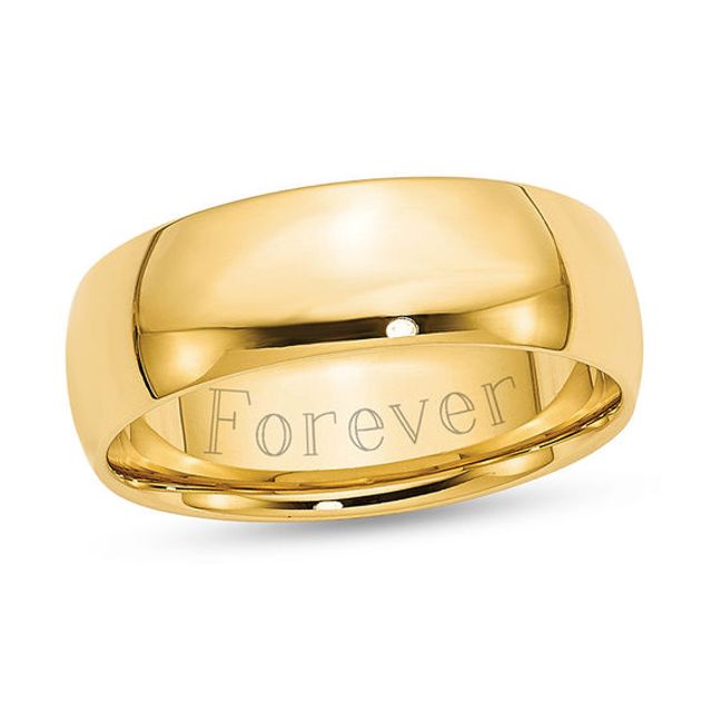 Ladies' 7.0mm Light Comfort-Fit Engravable Wedding Band (1 Line)