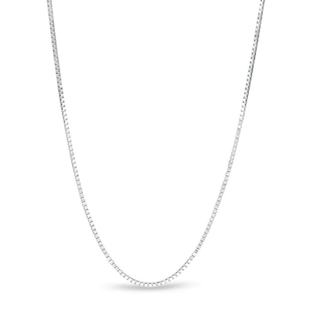 Made in Italy 0.7mm Box Chain Necklace in 10K White Gold - 20"