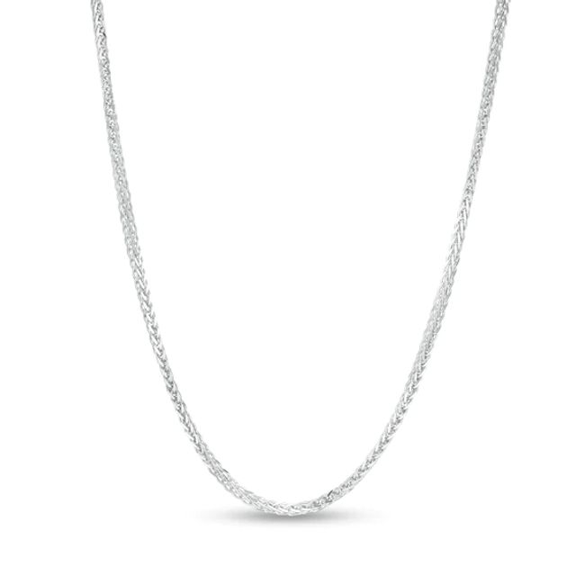 Made in Italy 1.1mm Adjustable Wheat Chain Necklace in 14K White Gold - 22"