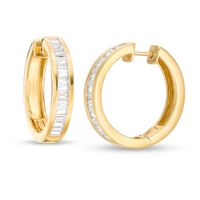 1-1/2 CT. T.w. Baguette Diamond Hoop Earrings in 14K Gold