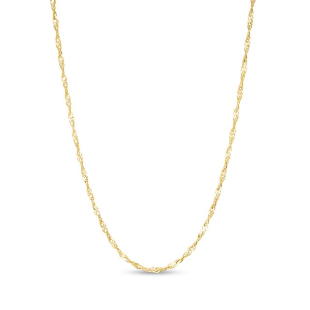 Made in Italy 1.0mm Singapore Chain Necklace in 10K Gold - 16"