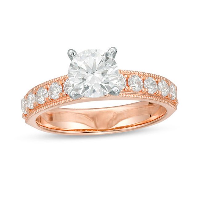 1-1/4 CT. T.w. Diamond Vintage-Style Engagement Ring in 14K Rose Gold