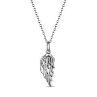 Angel Wing Drop Pendant in Sterling Silver