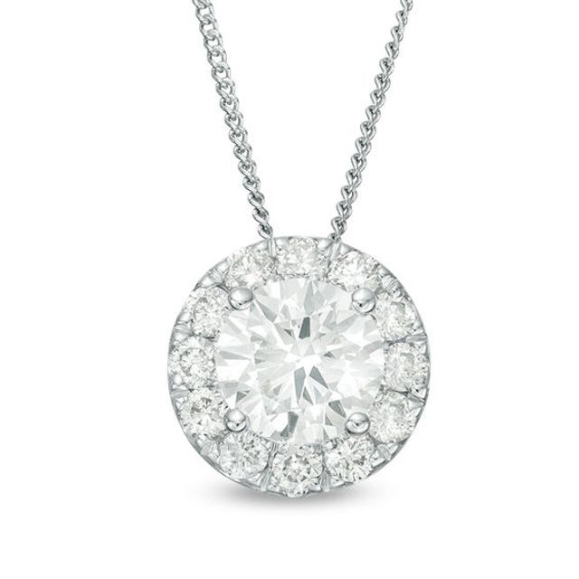 1 CT. T.w. Certified Diamond Frame Pendant in 14K White Gold (I/Si2)