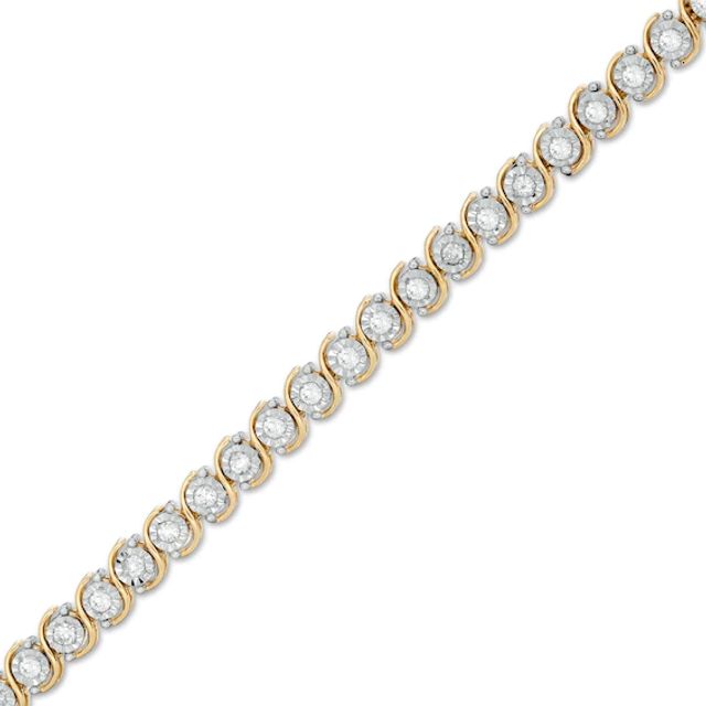 1/2 CT. T.w. Diamond "S" Tennis Bracelet in 10K Two-Tone Gold