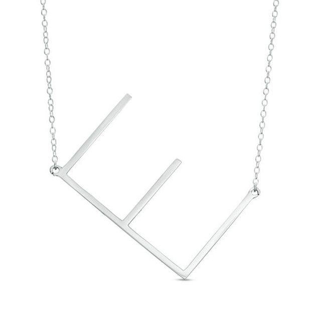 Large Tilted Uppercase Initial Necklace (1 Initial)