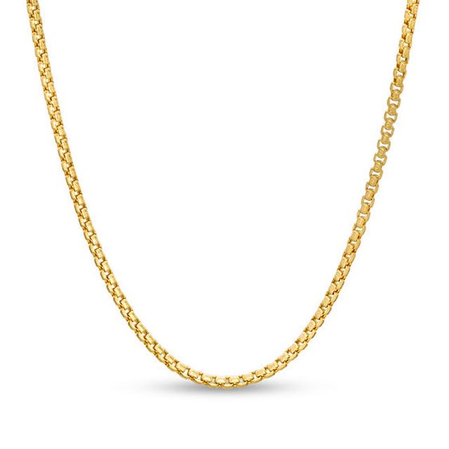 2.4mm Round Box Chain Necklace in 14K Gold - 20"