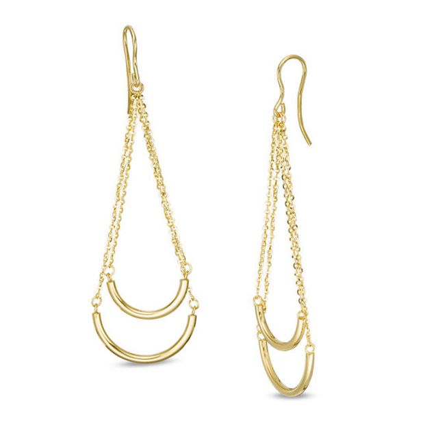 Made in Italy Double Strand Pendulum Drop Earrings in 14K Gold