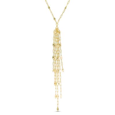 Made in Italy Valentino Chain Tassel Necklace in 14K Gold