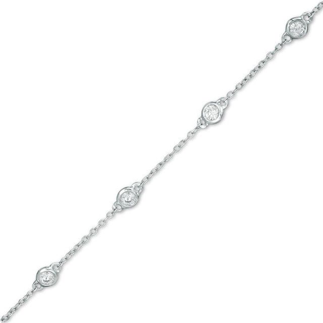 1/2 CT. T.w. Diamond Bezel-Set Station Bracelet in 10K White Gold