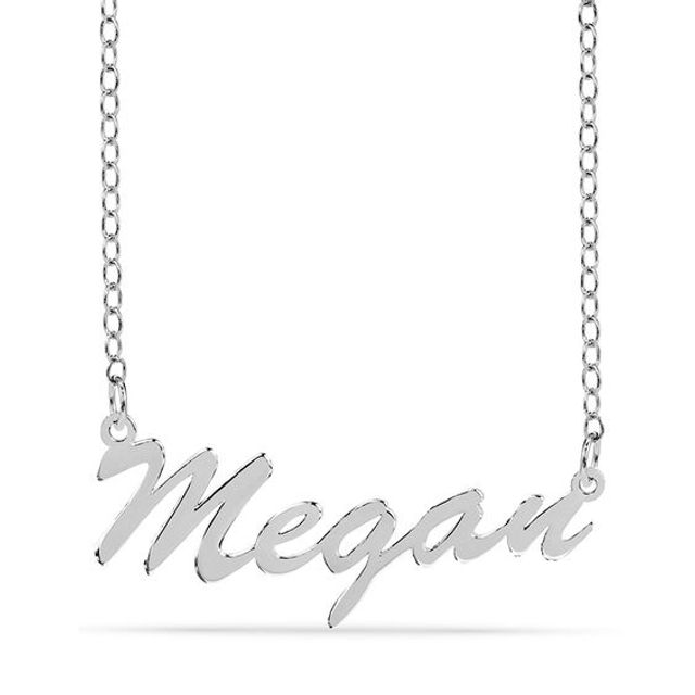 Flowing Script Name Necklace in Sterling Silver (1 Line)