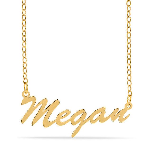 Flowing Script Name Necklace in Sterling Silver with 14K Gold Plate (1 Line)