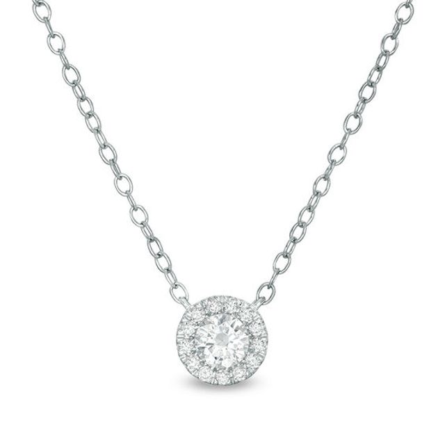 1/3 CT. T.w. Certified Diamond Frame Necklace in 14K White Gold (I/I1)