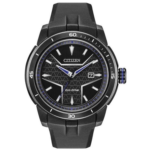 Men's Citizen Eco-DriveÂ® Black Panther Black IP Strap Watch with Black Dial (Model: Aw1615-05W)