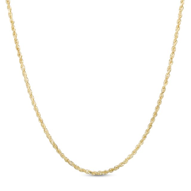 2.4mm Diamond-Cut Glitter Rope Chain Necklace in 10K Gold - 18"