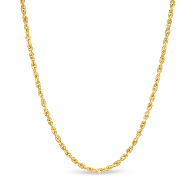 2.4mm Diamond-Cut Glitter Rope Chain Necklace in 10K Gold