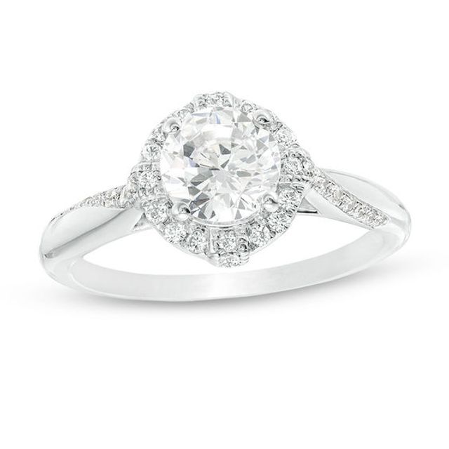 1-1/4 CT. T.w. Diamond Frame Bypass Engagement Ring in 14K White Gold