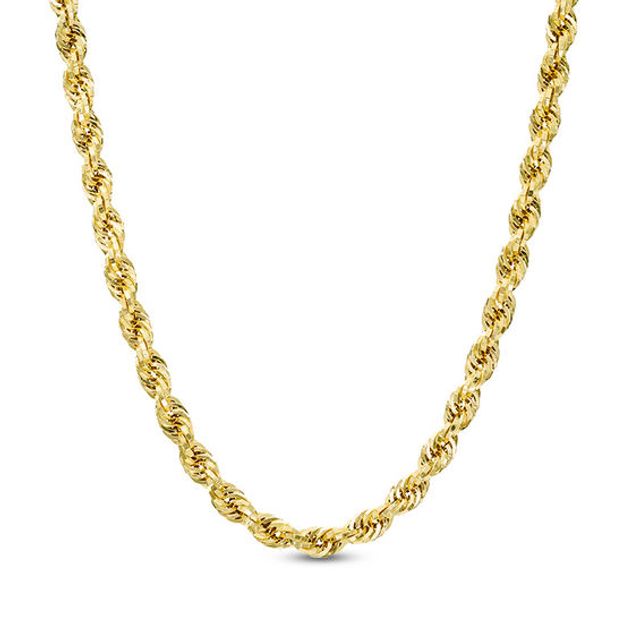 5.0mm Glitter Rope Chain Necklace in Hollow 10K Gold - 20"