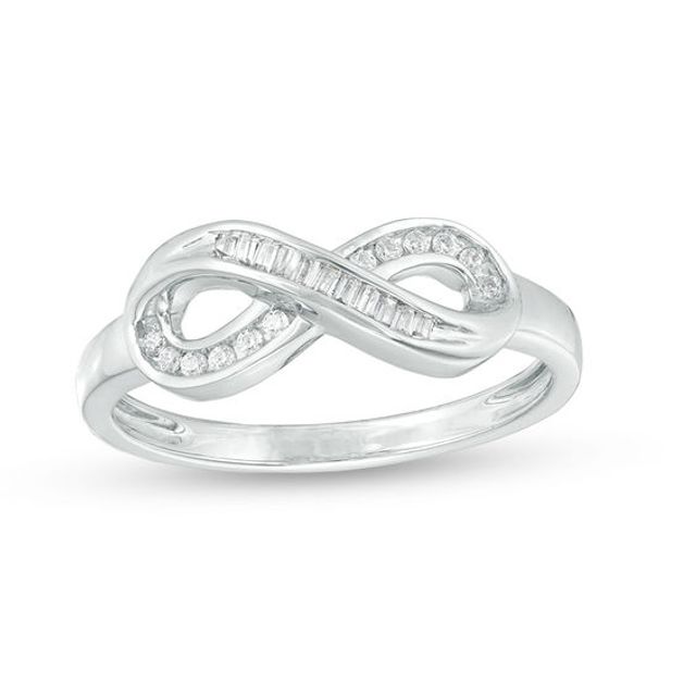 1/8 CT. T.w. Diamond Sideways Infinity Ring in Sterling Silver