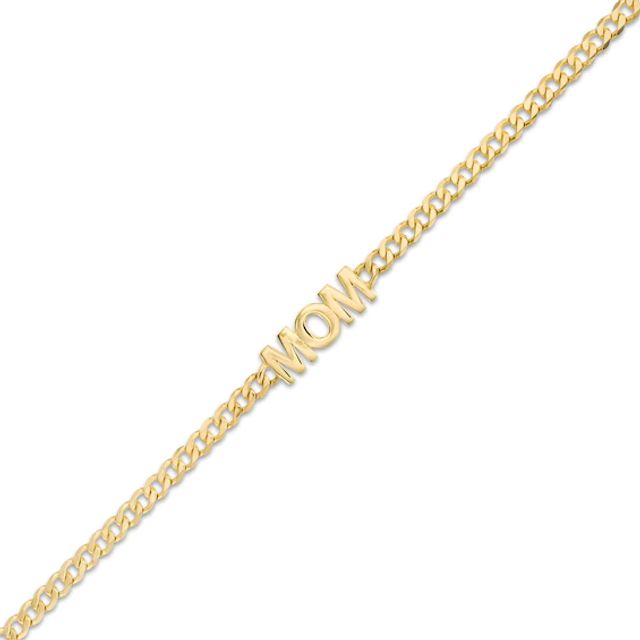 Mom Curb Chain Bracelet in 14K Gold - 7.25"