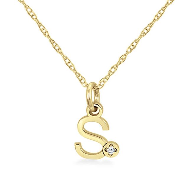 Diamond Accent Initial Pendant (1 Initial)