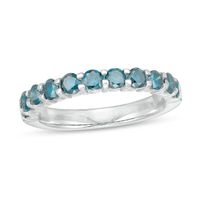 1 CT. T.w. Enhanced Blue Diamond Anniversary Band in 14K White Gold