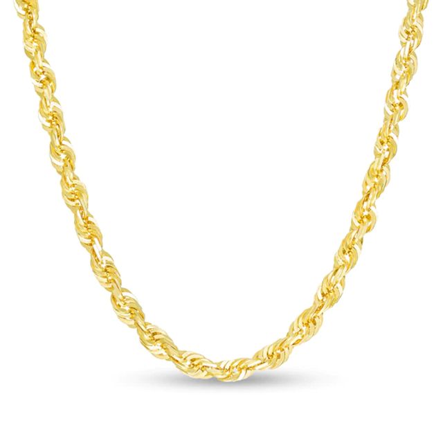 Men's 5.5mm Diamond-Cut Glitter Rope Chain Necklace in 10K Gold - 24"