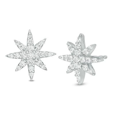 1/3 CT. T.w. Diamond Starburst Stud Earrings in Sterling Silver