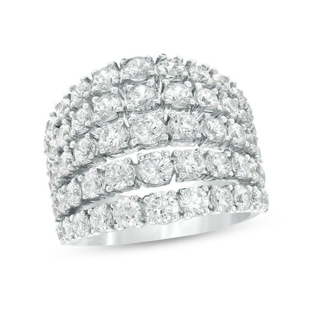 4 CT. T.w. Diamond Graduated Five Row Ring in 10K White Gold