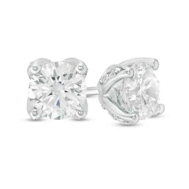 Love's Destiny by Zales 1-5/8 CT. T.w. Certified Diamond Solitaire Stud Earrings in 14K White Gold (I/I2)