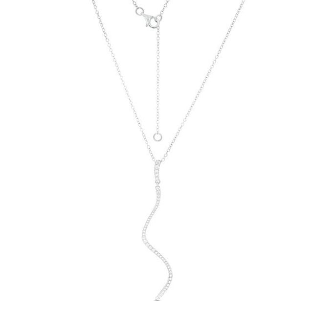 3/8 CT. T.w. Diamond Squiggle Pendant in 10K White Gold