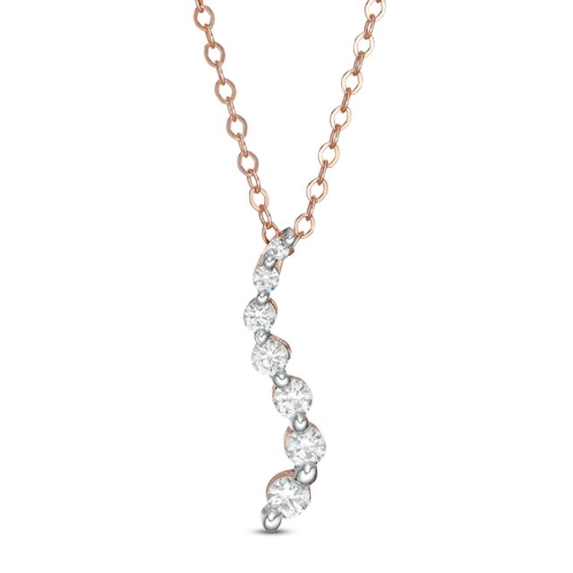 1/4 CT. T.w. Journey Diamond Pendant in 14K Rose Gold