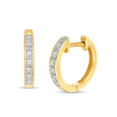 1/15 CT. T.w. Diamond Huggie Hoop Earrings in 14K Gold