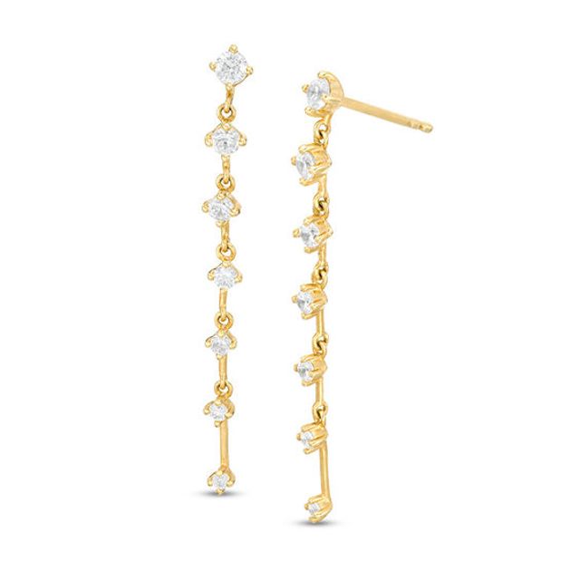 3/4 CT. T.w. Diamond Linear Drop Earrings in 10K Gold