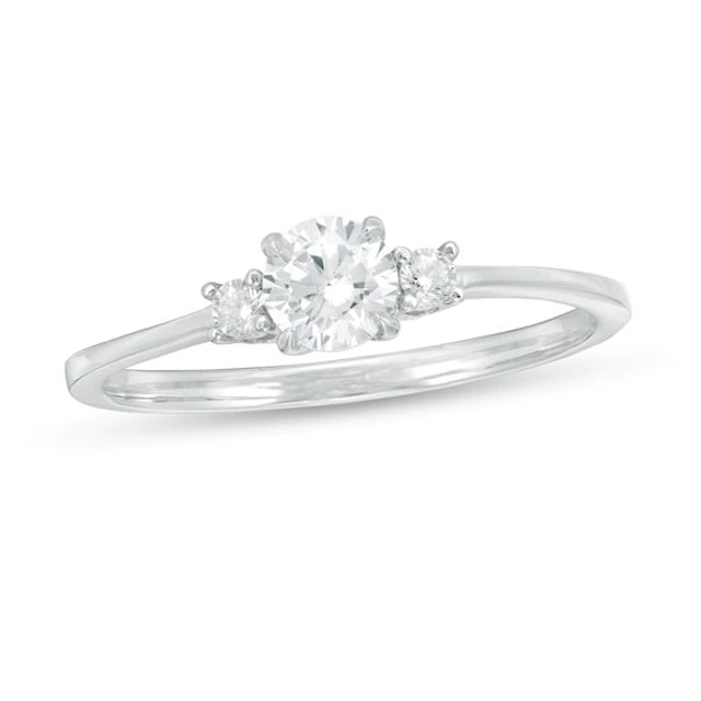 1/2 CT. T.w. Diamond Three Stone Engagement Ring in 14K Gold