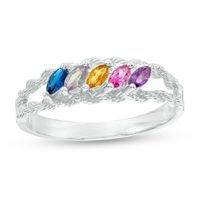 Mother's Marquise Birthstone Family Split Shank Ring (2-6 Stones)