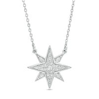 1/8 CT. T.w. Composite Diamond Starburst Necklace in Sterling Silver