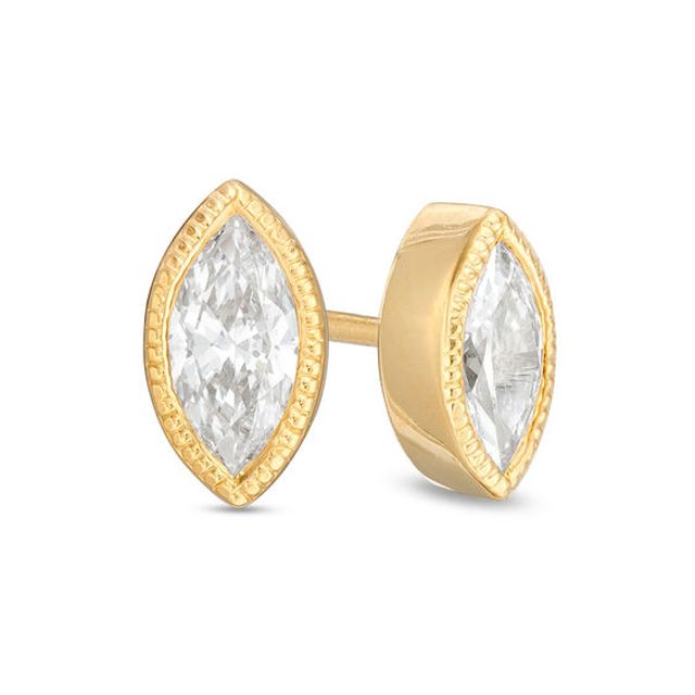 3/8 CT. T.w. Marquise Diamond Solitaire Vintage-Style Stud Earrings in 10K Gold