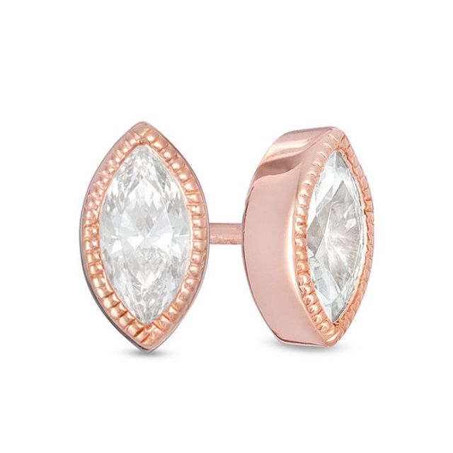 3/8 CT. T.w. Marquise Diamond Solitaire Vintage-Style Stud Earrings in 10K Rose Gold