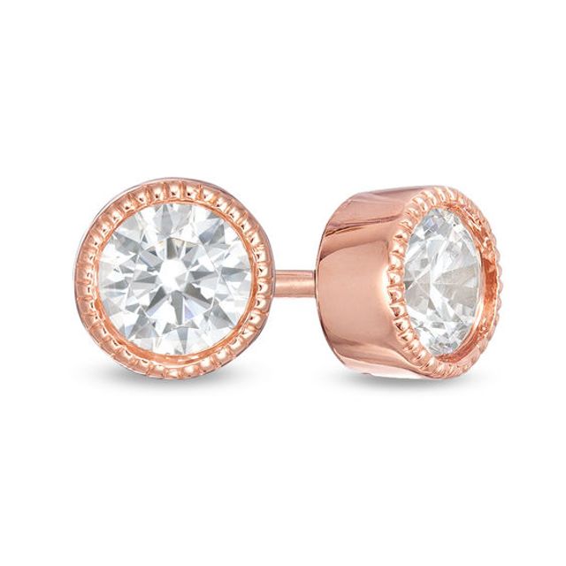 3/8 CT. T.w. Diamond Solitaire Vintage-Style Stud Earrings in 10K Rose Gold
