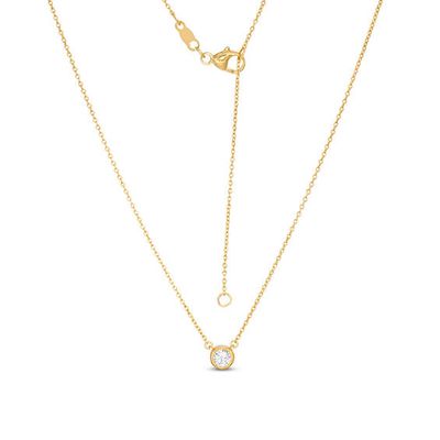 1/5 CT. Diamond Solitaire Vintage-Style Necklace in 10K Gold