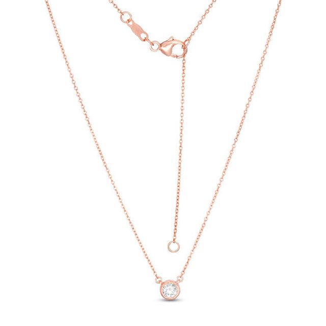 1/5 CT. Diamond Solitaire Vintage-Style Necklace in 10K Rose Gold