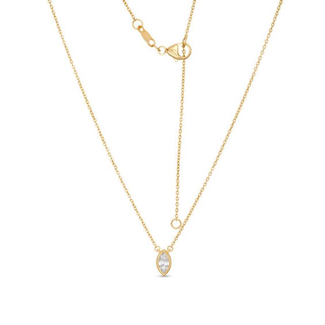 1/5 CT. Marquise Diamond Solitaire Vintage-Style Necklace in 10K Gold