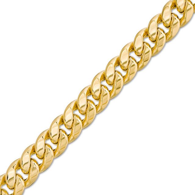 Made in Italy Men's 11.3mm Cuban Curb Chain Bracelet in Hollow 10K Gold - 9"