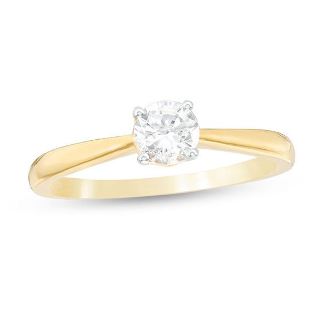 3/8 CT. Diamond Solitaire Engagement Ring in 14K Gold (I/I2)