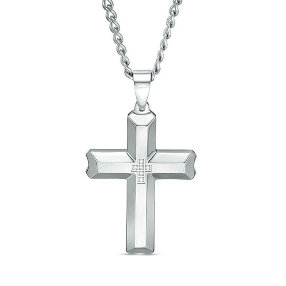 Diamond Accent Infinity Cross Pendant in Sterling Silver | Zales