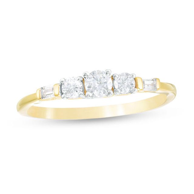 1/3 CT. T.w. Diamond Three Stone Engagement Ring in 10K Gold
