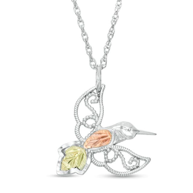 Black Hills Gold Hummingbird Pendant in Sterling Silver